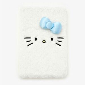 Hello Kitty Fuzzy White Tablet Case with Blue Bow